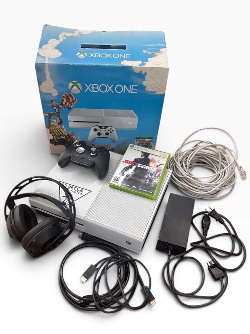 Microsoft Xbox One Console 500GB White Boxed Bundle, Elite Controller, 2 HDMIs &